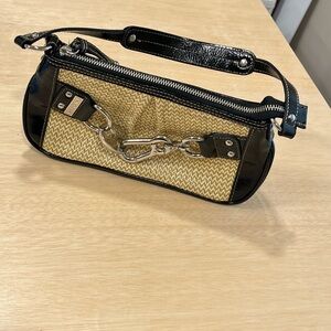 MERONA Collection Black Patent Flap Shoulder Bag/Clutch Size Small